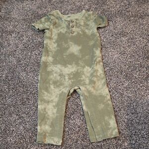 Green Tie-Dye Baby Jumpsuit